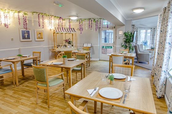 aston house dining area tables seating dinner