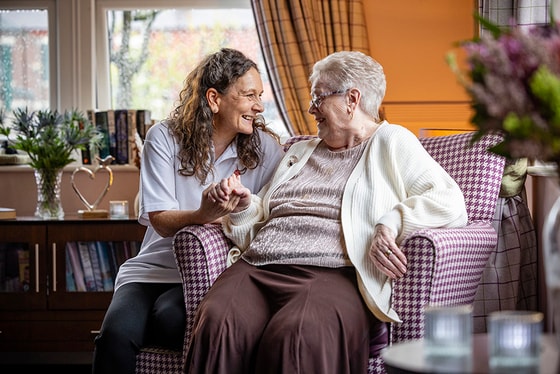 Brookdale View Care Home armchair happy