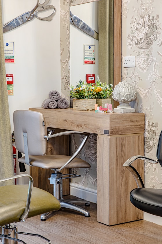 Silverwood Care Home hair salon table