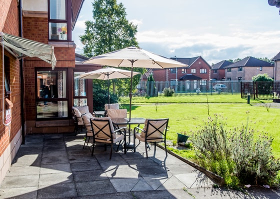 Outdoor seating with grass