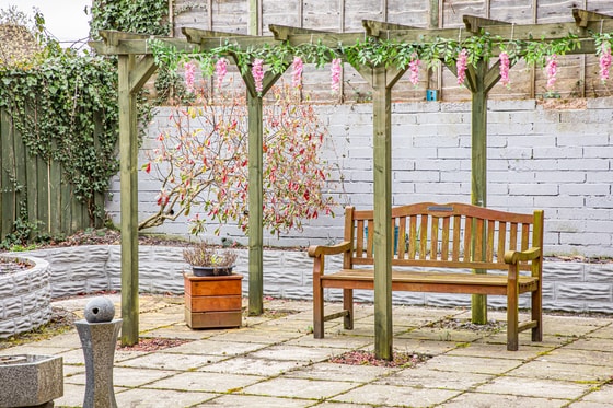 Wooden outdoor bench