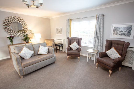 Grey and brown seating