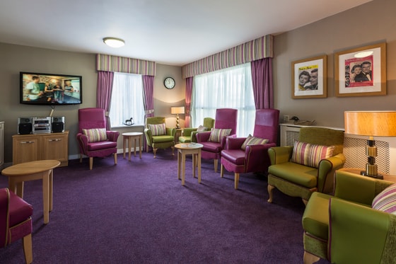 Senior living purple living room