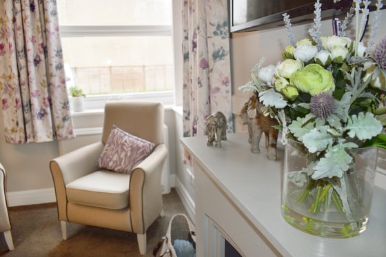 Senior living grey chairs