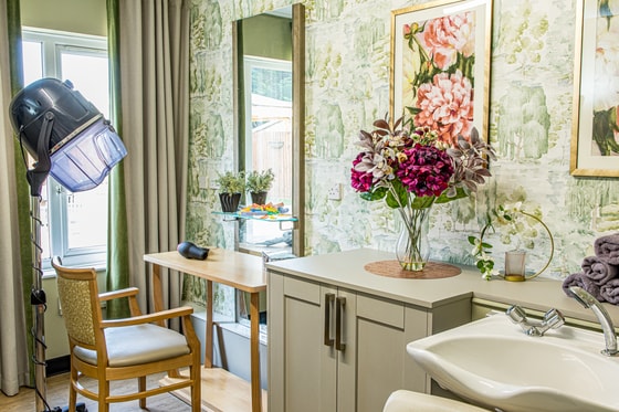 Senior Living Floral hair salon