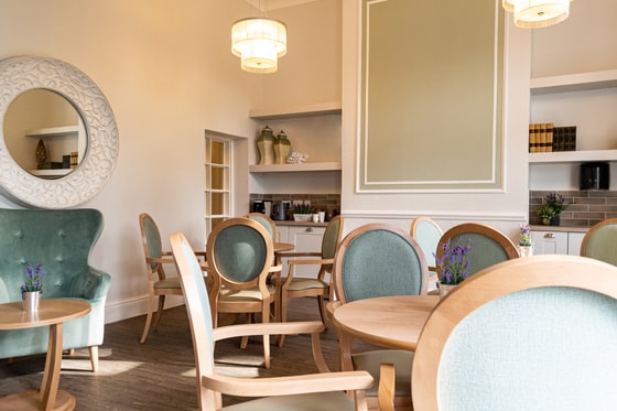 Dining room, tables, chairs