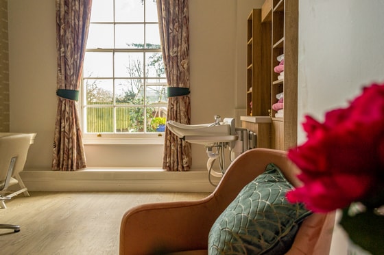 Bathroom, sink, chair