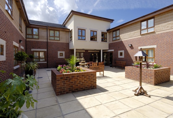 Exterior courtyard care home