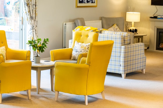 Yellow chairs and tables