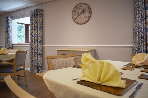 Yellow senior living dining 