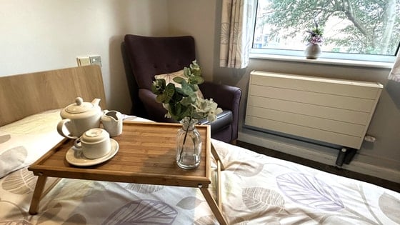 Victoria House Care Home - accessible Bed tea table 