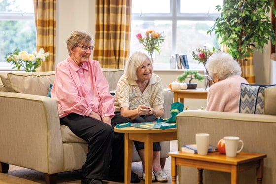 Clarendon Hall Care Home - Lady residents discussing 