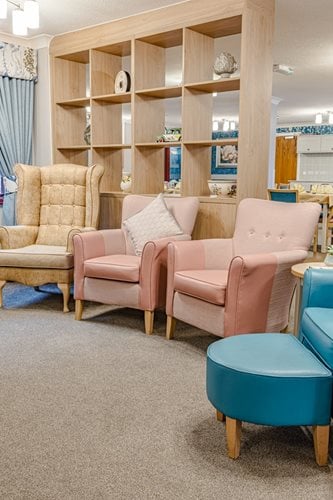 Silverwood Care Home - Silverwood Care Home sitting area single sofa chairs