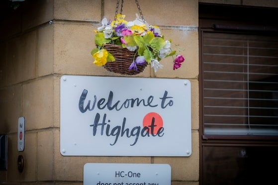 Highgate Care Home - Welcome to Highgate sign