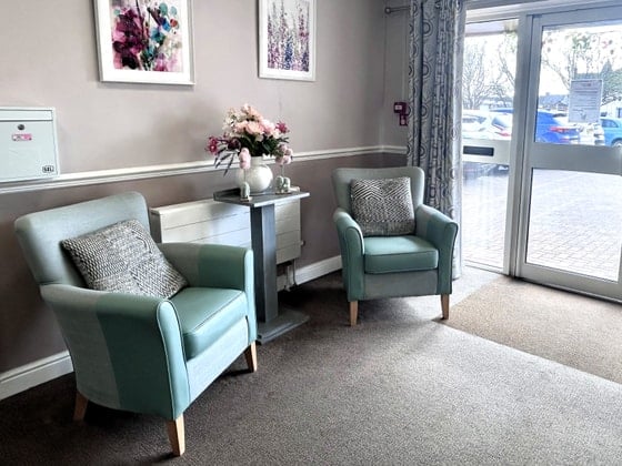 Victoria House Care Home - Senior living Blue armchairs
