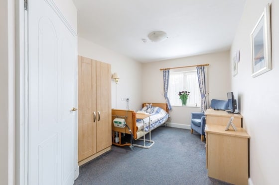 The Polegate Care Home - Blue Bed and cupboard