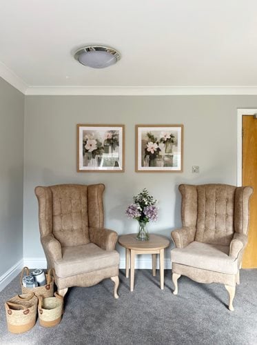 Westwood Lodge Care Home - 2 brown chairs