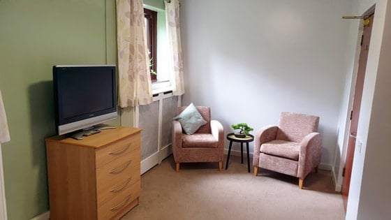 Worsley Lodge  - Television and green wall 