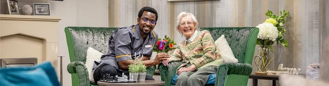 Care home resident - flowers