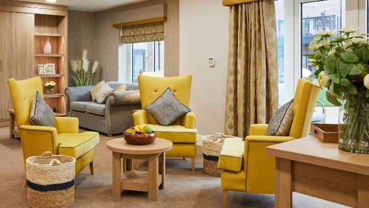 Mossdale Residence Care Home - Yellow chairs and table