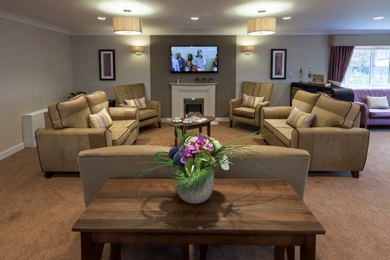 The Oakes Care Home - Sofa and Television