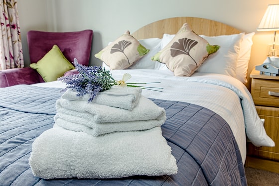 Larkhill Hall Care Home - Towels on double bed