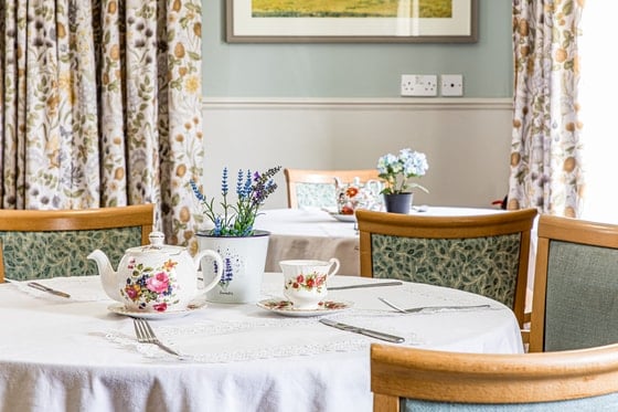 Meadowlands Care Home - White cloth dining