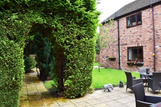 Worsley Lodge  - Green hedges in garden