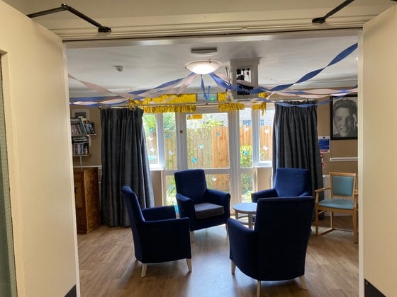 River Court Care Home - Blue armchair seating