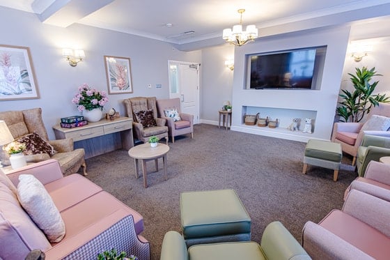 St Martin's Court Care Home - Colourful Cozy senior living room