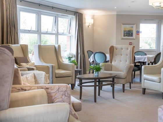 Rivendell View Care Home - Cream armchairs and coffee tables