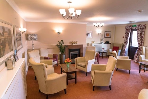 Lyndon Hall Care Home - White arm chairs