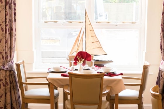 Lyndon Hall Care Home - Sail boat on table
