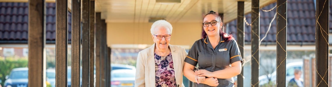 Outdoor care home resident