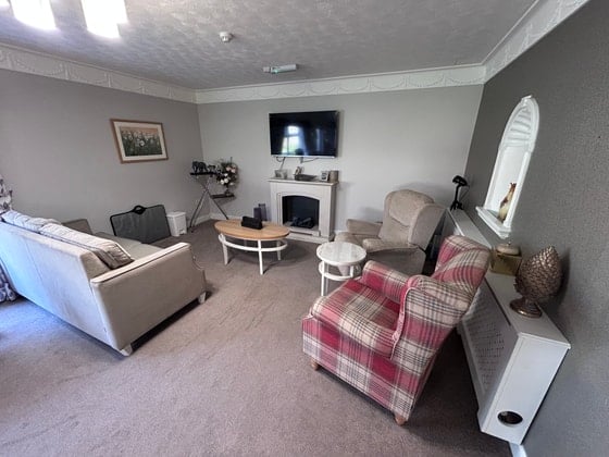 Winters Park Care Home - Checkered sofa