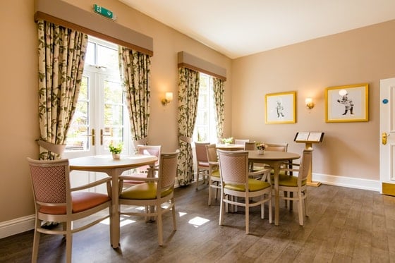Market Lavington Care Home - Wooden and well lit dining room
