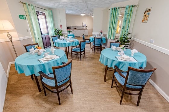 Aberpennar Court Care Home - Blue clothed tables
