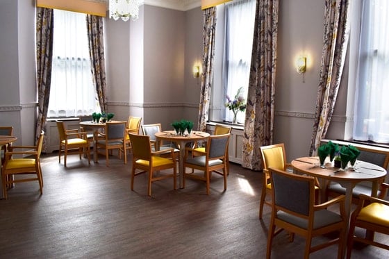 Pendleton Court Care Home - Communal dining area