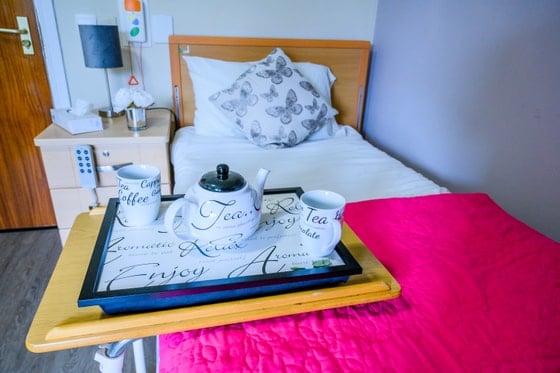Kirknowe Care Home - Teapot on bed tray