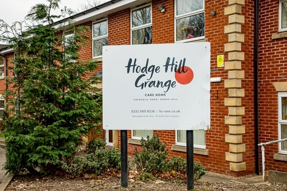 Hodge Hill Grange Care Home - Hodge hill external sign