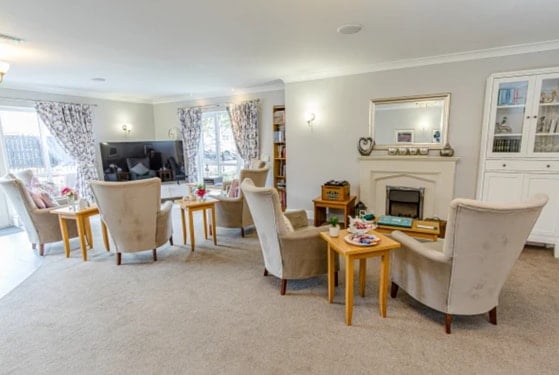 Greenways Court Care Home - Senior living grey lounge 