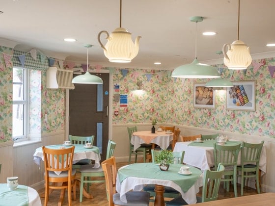 Rivendell View Care Home - Floral and green clothed table