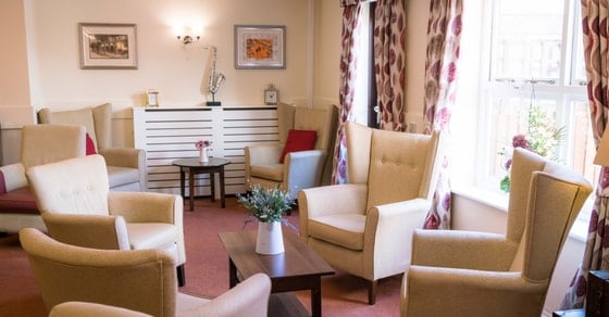 Lyndon Hall Care Home - Senior living cream armchairs