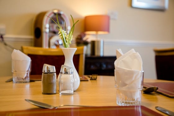 Silverwood Care Home - White clothes in glasses