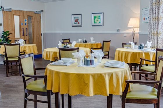 Aberpennar Court Care Home - room with fire