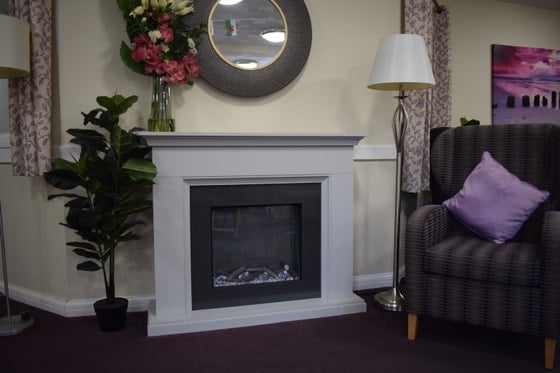 Aberpennar Court Care Home - room with fire