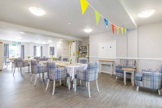 The Polegate Care Home - Dining area with coloured flags