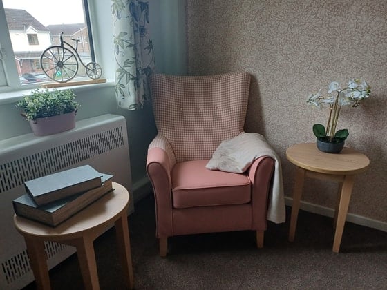 Trafalgar Park Care Home - Orange sitting chair
