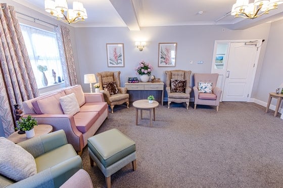 St Martin's Court Care Home - Purple and Pink senior living room