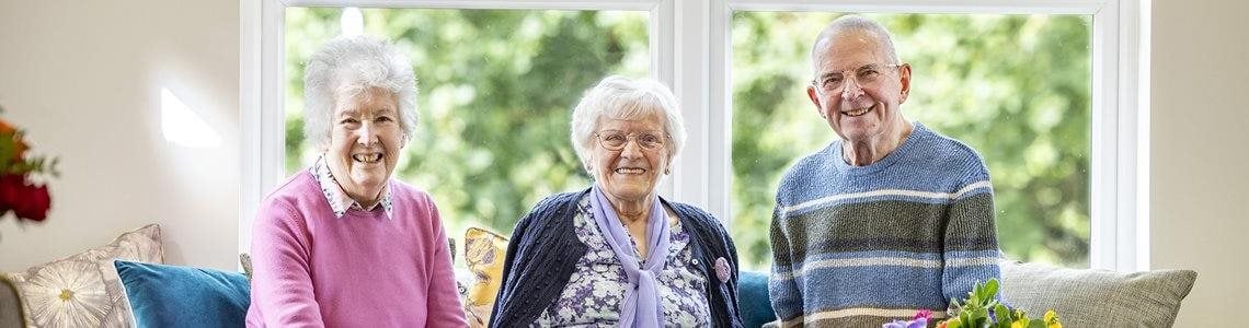 Lime trees care home residents near window